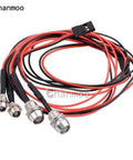 2 Pack 4 LED RC Car Light Kit White Headlights Red Taillights For Crawler Buggy Truck 4WD RC Vehicles Dope Upgrade cables