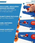 Automatic Wire Stripper No 5 With Side Cutter For 0.2 To 6 Mm2 Cables, easy auto adjust with instruction steps in use