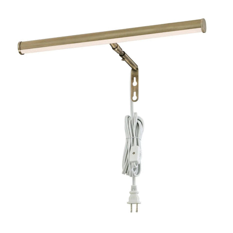 Energy Saving 14 Inch LED Picture Light For Artwork In Antique Brass Finish Slim Mount with cord and plug displayed