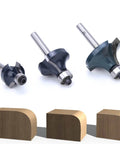 Hot New 3 Piece 1/4 Inch Shank Carbide Router Bit Set With Bearing Guide for smooth chamfering on MDF and plywood.