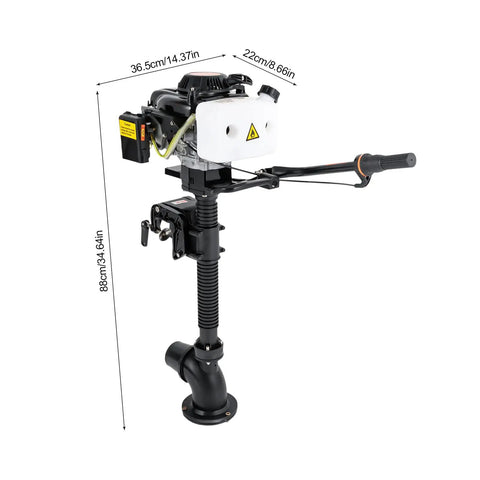 Powerful 4HP 55CC Outboard Motor With Short Shaft 4-Stroke Marine Engine Wind Cooling CDI Ignition Built In Fuel Tank