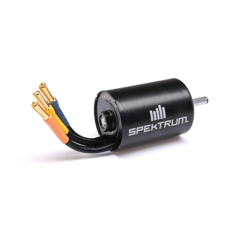 Firma 3650 4000Kv 4 Pole Sensorless Brushless RC Motor With 5mm Shaft 2S-3S LiPo Ready, side view with wires and connectors