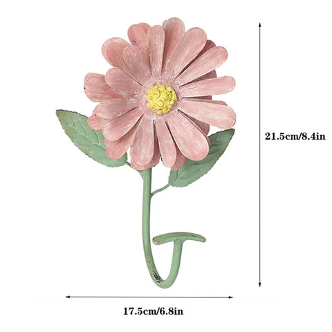 Rock Solid Steel Wall Mount Coat Rack Multipurpose Entryway Hanger For Coats Bags Keys And Towels with flower design