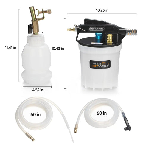 Brake Bleeder Vacuum Pump Kit One Person Operation Pneumatic Brake Fluid Extractor With 2L Fluid Reservoir And 1L Refilling Bottle Automatic Master Cylinder Refill Easy Bleed And Flush For Cars And Trucks
