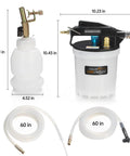 Brake Bleeder Vacuum Pump Kit For One Person Operation, Pneumatic Brake Fluid Extractor With 1L Refilling Bottle And 2L Reservoir