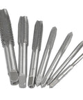 7 Piece Metric Tap Set HSS Tapping Tools M3 M4 M5 M6 M8 M10 M12 For Metalworking Pro Grade Hand Tap Kit With Durable High Speed Steel