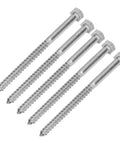 Stainless Steel Half Thread Hex Lag Screws Self Tapping Wood Screws Built Tough Heavy Duty A2-70 for Carpentry and Wooden Structures