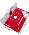 Rock Solid Router Table Insert Plate Featuring Precision Miter Gauge Guide Fence And Hassle Free Sliding Brackets For Quick Trim Router Setup Shop Essential Upgrade in red color, dimensions 240x200mm.