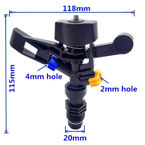 20 Pack Adjustable Farm Sprinkler Irrigation System With Counterweight Arm For Slower Spin And Wider Coverage, Black