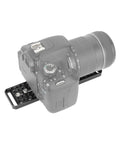 Rugged 8 Inch Cheese Camera Mounting Plate Built From Durable Aluminum With Rock Solid Threads And Quick Drop In Setup For Killer Videos You Sure Will Dig, with mounted DSLR camera.