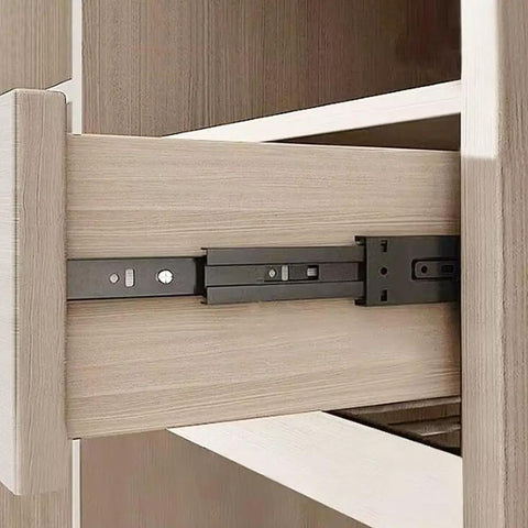 Full Extension Drawer Slides Rails Track Glides 12 Inch 30 Cm Pair mounted in wood cabinet, side view