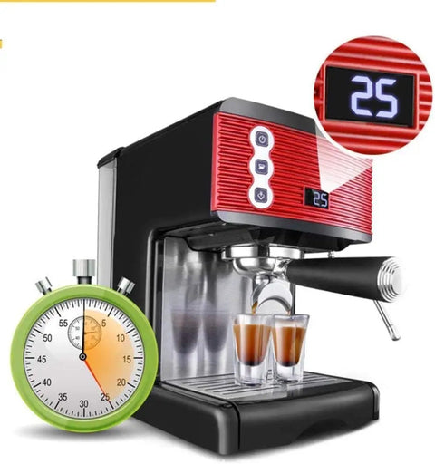 Compact Espresso Machine With Milk Frother And Direct Button Controls, Two Cup Capacity, Large 1.7 Liter Water Tank, Fast Brew