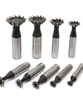 Heavy Duty HSS Dovetail Cutter Double Edged End Mill For Precision Metalworking And Right Hand Milling On Steel And Cast Iron Built Like A Tank To Smoke Through Hard Metals Without Breaking A Sweat, various sizes displayed.