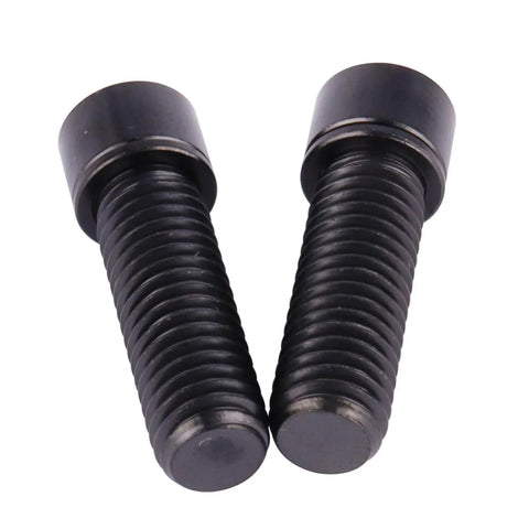 Badass Grade 5 Titanium M8 X 25mm Hex Bolts With Washers For Heavy Duty Bicycle Stem Replacement Hardware In Matte Black Finish