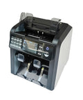 High Speed Automatic Cash Counter With Instant Denomination Detection For Banks And Local Shops, top view showing control panel and note feeder.