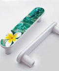 Coastal Cabinet Pulls Set Of Four 3-3/4 Inch Center To Center Drawer Handles White Base With Ocean Themed Artwork, Top View