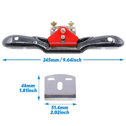 10 Inch Adjustable SpokeShave With Flat Base For Woodworking And Wood Craft Dope Hand Tool With Metal Blade Easy Thickness Lock