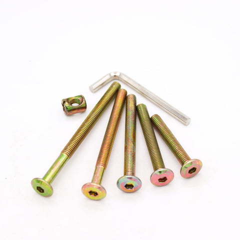 All In One Crib Hardware Replacement Kit With 25 M6x40mm 50mm 60mm 70mm 80mm Socket Cap Screws And Barrel Nuts Galvanized Steel Rust Resistant