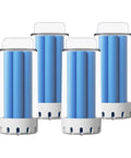 Pack of four blue and white cylindrical components for Ultra Absorbent Microfiber Mop Cloths That Trap Dust Hair And Debris For Dry And Wet Mopping