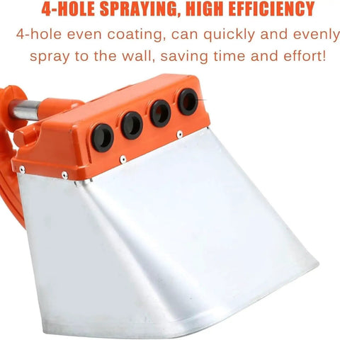 Real Deal Pneumatic Cement Sprayer With Four Hole Nozzle Boss Grade Mortar Gun close-up of 4-hole spray tip for efficient wall rendering.