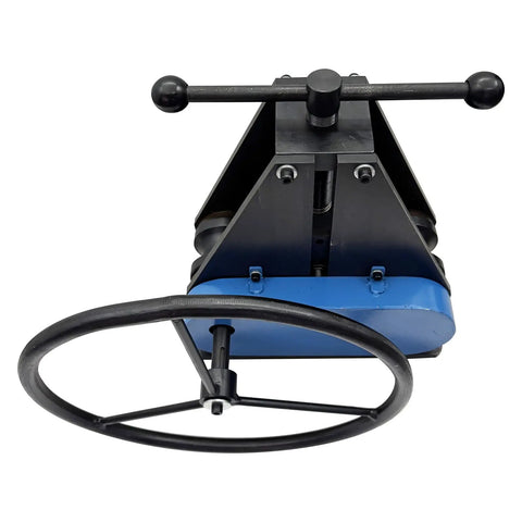 Dinenovate Tr-50 Manual Pipe Bender 1.5 Inch Tubing Roller with large anti-slip handwheel, rugged steel construction for pipe bending.