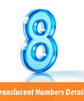 Blue translucent number 8 from the 48 Pieces Plastic Numbers And Symbols Early Math Set For Light Table Manipulatives In Durable ABS Material With Bright Translucent Colors For Engaging Hands On Learning And Fun.