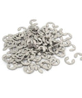 External Retaining Ring E Clip Circlip 3mm Inner Diameter 7mm Outer Diameter 0.6mm Thickness Stainless Steel 304 Silver Tone 100 Pack