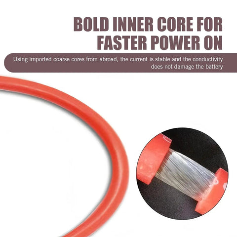 Close-up of Heavy Duty EC5 Jump Starter Replacement Cable's bold inner core showing copper strands for efficient power transfer.
