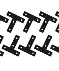 10 Sets Black 2020 T Shape Corner Bracket Joint Plate Bundle With Aluminum Profile Outside Joining Plates 40 Slide In T Nuts And Screws For 6mm 2020 Series Extrusion Ideal Corner Connectors For DIY Frames And Projects. 10 black steel T-slot brackets