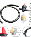 Premium Tap Filter Hose Kit For Lawn Mowers With Fuel Line Clamps And Connection Set For Garden Equipment Repair Ensures Secure Leak Free Fit, black hose, filters and clamps