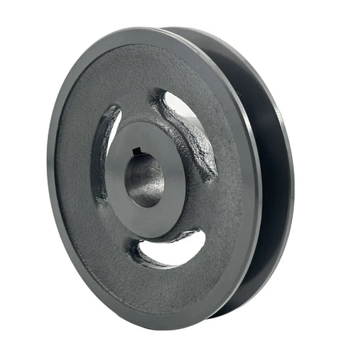 7/8 Inch Bore V Belt Pulley With 4.75 Inch Outside Diameter Cast Iron One Groove Sheave For A AX B BX 4L 5L V Belts Standard 3/16x3/32 Keyseats Statistically Balanced And Rust Resistant Finish