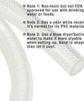 Half Inch ID And Three Quarter Inch OD Ten Foot High Pressure Braided Clear PVC Vinyl Tubing with safety notes