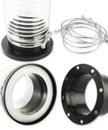 O'SKOOL 4-inch port magnetic dust collector fittings set: four components including hose, clamps, white gasket, and black flange