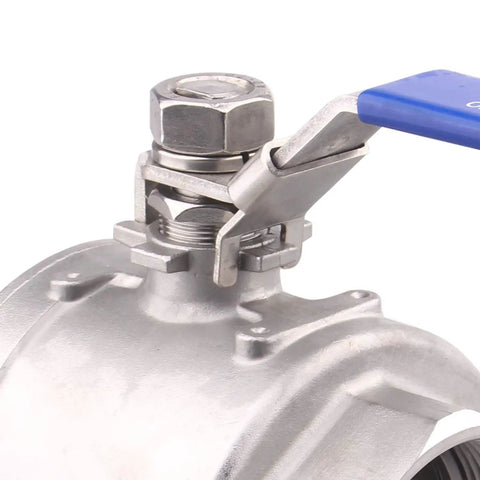 Close-up of Stainless Steel 304 Ball Valve Full Port Heavy Duty Pro Grade For WOG With Locking Device 3 Inch NPT High Pressure Handle