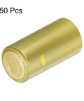 Top Shelf 50 Pack PVC Heat Shrink Wine Bottle Caps in gold, 30 x 60mm, ideal for sealing beverages and maintaining freshness.