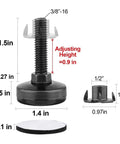 Dimensions of Heavy Duty Furniture Levelers 10 Piece Set Adjustable Leg Levelers For Cabinets Tables And Chairs No Wobble Stabilizers