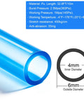 Close-up of the Top Shelf Clear Blue Polyurethane Air Hose Tube 6Mm OD Kink Free flexible tubing measuring 32.8 feet long.