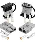 Premium 175A Battery Cable Connector For 1/0 To 4 Gauge Wire, featuring heavy duty quick disconnect plugs and copper terminals.