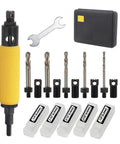 Electric Drill Rivet Removal Tool Kit For 1/8 To 1/4 Inch Blind Rivets Alloy Steel Yellow Body Pro Grade Precision Extraction