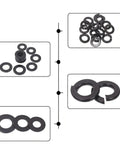 240Pcs Grade 8 Hex Bolts Nuts Washers Assortment Kit With SAE Coarse Thread Black Oxide Fasteners Set For DIY Projects And Auto Repair Durable Precise Thread Design Rugged Ready To Use Hardware Gearhead Approved black oxide washers set
