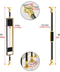 Solid As A Rock Adjustable Aluminum Baluster Spindle Kit for Porch Staircase, showing dimensions and details of posts.
