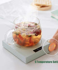 Electric Coffee Mug Warmer For Office Desk With Auto Shut Off Timer Keep Your Brew Piping Hot Straight Up Skip The Microwave Hassle Flat Bottom Cup Heater For Tea Coffee Milk And Quick Sips with herbal tea and five temperature setting.