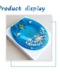 Slick Heavy Duty Resin Toilet Seat Cover With Soft Close Hinge and Thickened Platform For Universal Bathroom Fit, featuring aquatic design.