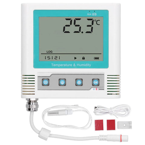 Heavy Duty Lcd Temperature Data Logger With Usb Software Alerts And Rechargeable Battery For Cold Chain Warehouses And Labs, display showing 25.3°C.