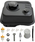 Gas Fuel Tank Kit For Predator 212cc 6.5HP Hemi 60363 Engines And GX Clones, showing tank, cap, filters, and accessories.