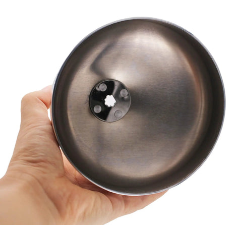 Pro Grade Aluminum Fencing Guard For Foil Epee And Saber Alternative Sword Guard Insulated Silver Grip Shield presented in hand view
