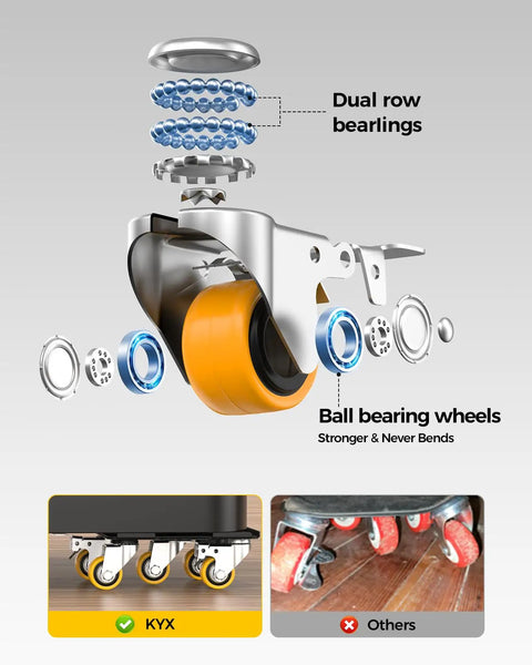 Five Wheel Heavy Duty Furniture Dolly With 4000 Lb Capacity Carbon Steel Panel Lifter And 360 Degree Silent Rubber Wheels Six Point Nine Inch Square Platform For Moving Desks Tables And Appliances In Home Or Workshop