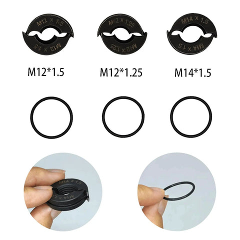 8Pcs Wheel Stud Thread Restorer Kit M12 And M14 Size Set with thread chasers and circular dies for Mercedes Benz BMW Volvo VW