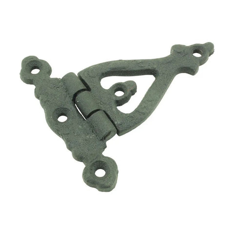 Pack Of 2 3 Inch Cabinet Door Strap Hinges With Hardware Rust Resistant Black Wrought Iron Flush Mount Hinges close-up