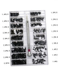 All In One Countersunk Screw Set Kit With Flat Head Screws 18 Sizes For Glasses Watches And DIY Projects In An Organized Case